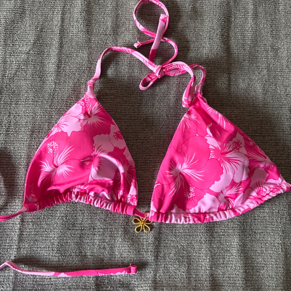 NEVER WORN : Pink Floral Bikini Top